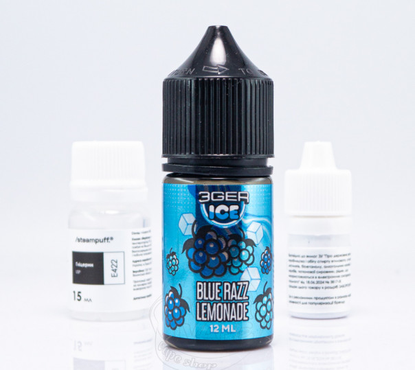 Рідина 3Ger Salt Blue Razz Lemonade 30ml 30mg зі смаком лимонаду з блакитною малиною (набір компонентів)