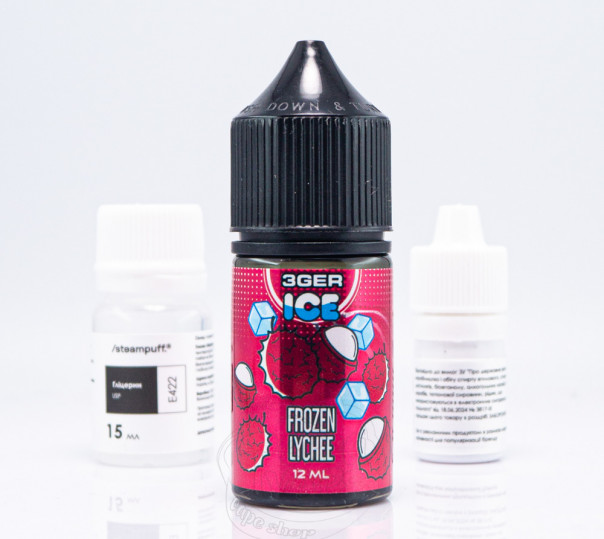 Рідина 3Ger Salt Frozen Lychee 30ml 30mg зі смаком лічі з холодком (набір компонентів)