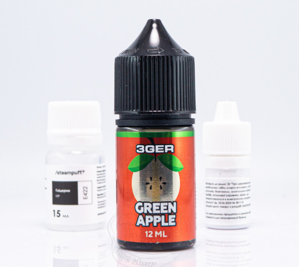Набір для приготування рідини 3Ger Salt Green Apple 30ml 50mg зі смаком зеленого яблука (набір компонентів)