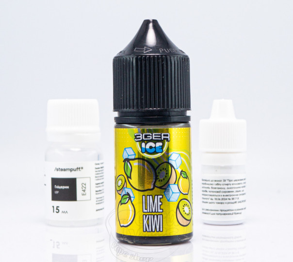 Рідина 3Ger Salt Lime Kiwi 30ml 30mg зі смаком ківі та лайму (набір компонентів)