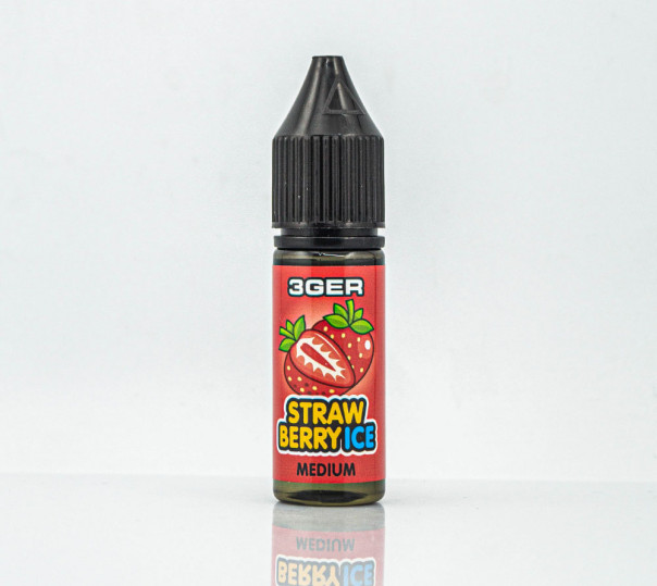 Рідина 3Ger Salt Strawberry Ice 15ml 50mg на сольовому нікотині зі смаком полуниці з холодком
