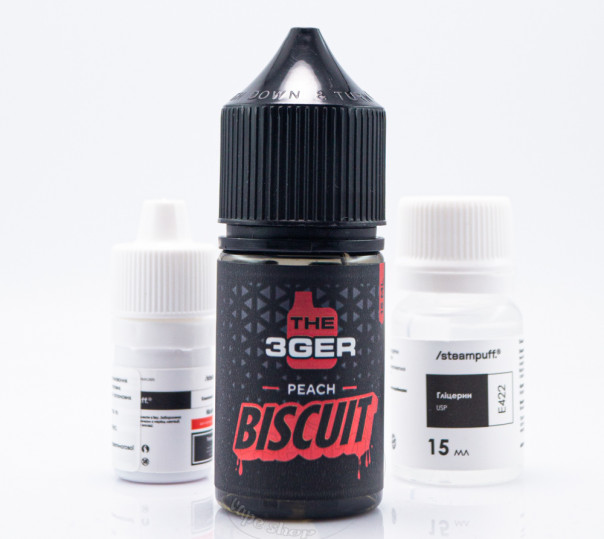 Жидкость The 3Ger New Salt Peach Biscuit 30ml 50mg со вкусом бисквита с персиком (набор компонентов)