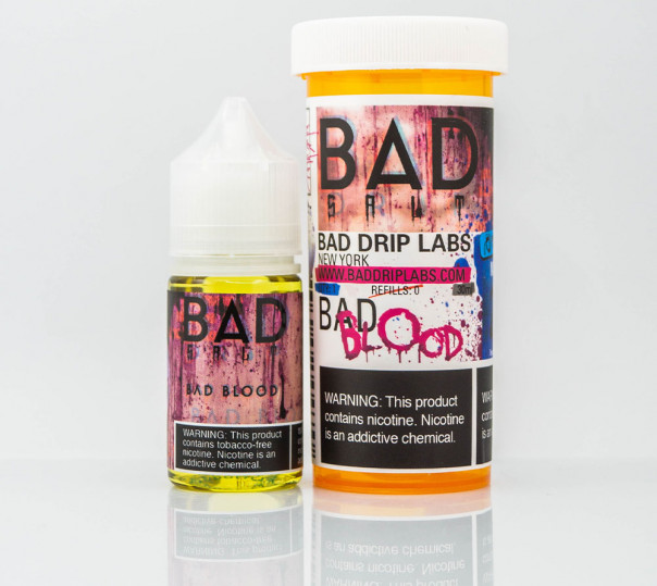 Рідина Bad Drip Salt Bad Blood 30ml 25mg на сольовому нікотині зі смаком чорниці та граната
