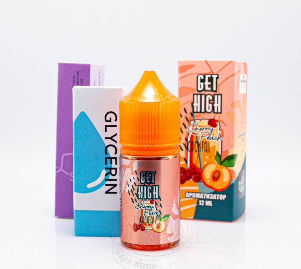 Жидкость Get High Salt Cherry Peach Cocktail 30ml 30mg со вкусом персиково-вишневого коктейля (набор компонентов)