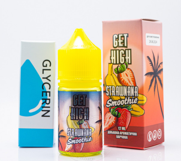 Рідина Get High Salt Strawnana Smoothie 30ml 30mg зі смаком полунично-бананового смузі (набор компонентов)
