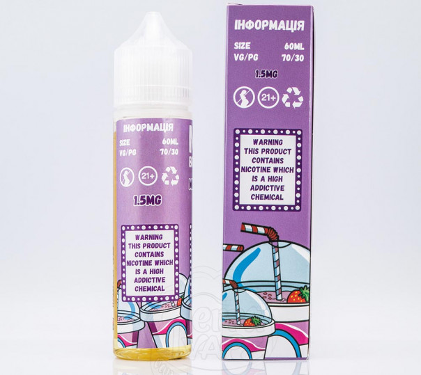 Рідина Mad Breakfast Organic Milkshake 60ml 0mg без нікотину зі смаком полуничного мілкшейку Рідина Mad Breakfast Organic Milkshake 60ml 0mg без нікотину зі смаком полуничного мілкшейку