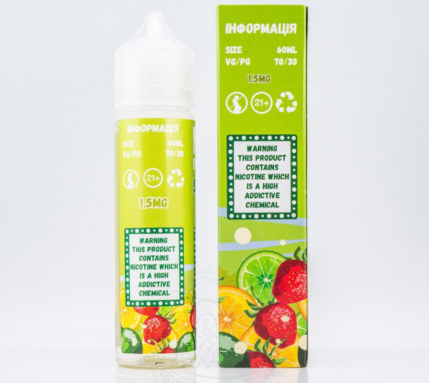 Рідина Mad Breakfast Organic Squash 60ml 0mg без нікотину зі смаком полуничного лимонаду Рідина Mad Breakfast Organic Squash 60ml 0mg без нікотину зі смаком полуничного лимонаду