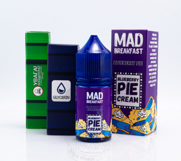 Рідина Mad Breakfast Salt Blueberry Pie 30ml 30mg зі смаком чорничного пирога (набір компонентів)
