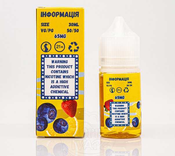 Жидкость Mad Breakfast Salt Lemonade 30ml 65mg на солевом никотине со вкусом черничного лимонада Жидкость Mad Breakfast Salt Lemonade 30ml 65mg на солевом никотине со вкусом черничного лимонада