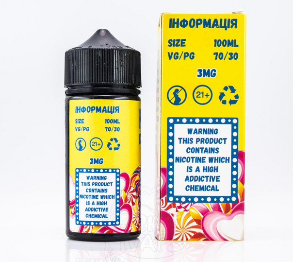 Рідина Mad Dinner Organic Candy 100ml 1.5mg на органічному нікотині зі смаком полуничної цукерки Рідина Mad Dinner Organic Candy 100ml 1.5mg на органічному нікотині зі смаком полуничної цукерки
