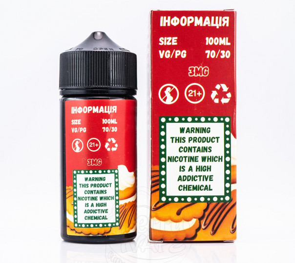 Рідина Mad Dinner Organic Cookie 100ml 3mg на органічному нікотині зі смаком печива Рідина Mad Dinner Organic Cookie 100ml 3mg на органічному нікотині зі смаком печива