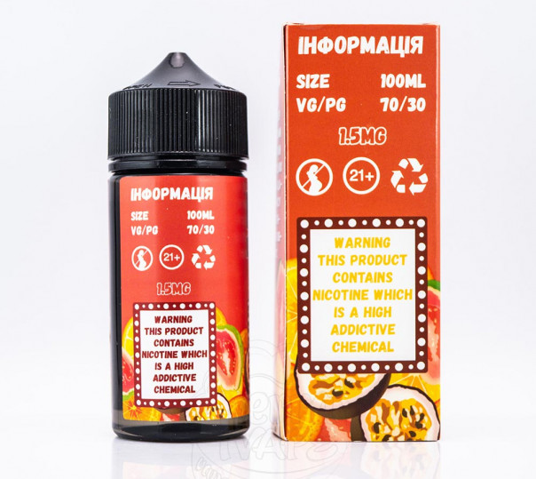 Рідина Mad Dinner Organic Neon Rain 100ml 0mg без нікотину зі смаком фруктового міксу Рідина Mad Dinner Organic Neon Rain 100ml 0mg без нікотину зі смаком фруктового міксу