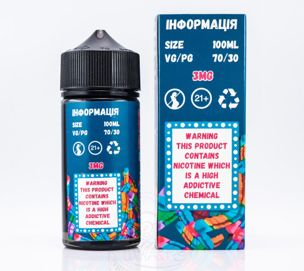 Рідина Mad Dinner Organic Sour Worms 100ml 3mg на органічному нікотині зі смаком кислих черв'ячків Рідина Mad Dinner Organic Sour Worms 100ml 3mg на органічному нікотині зі смаком кислих черв'ячків