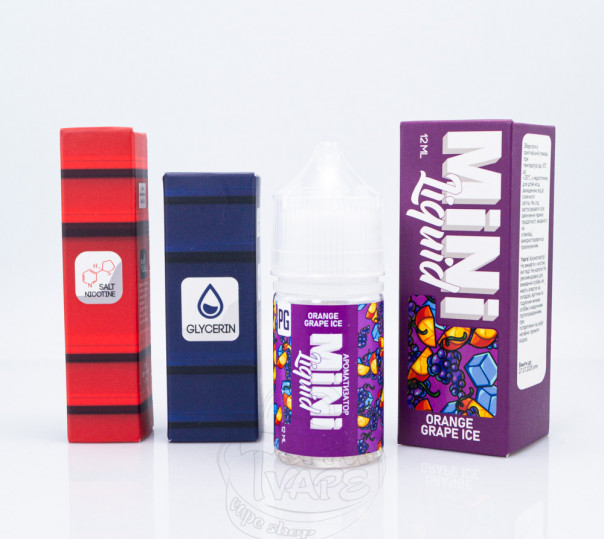 Рідина Mini Liquid Salt Orange Grape Ice 30ml 50mg зі смаком апельсина і винограду з холодком (набір компонентів)