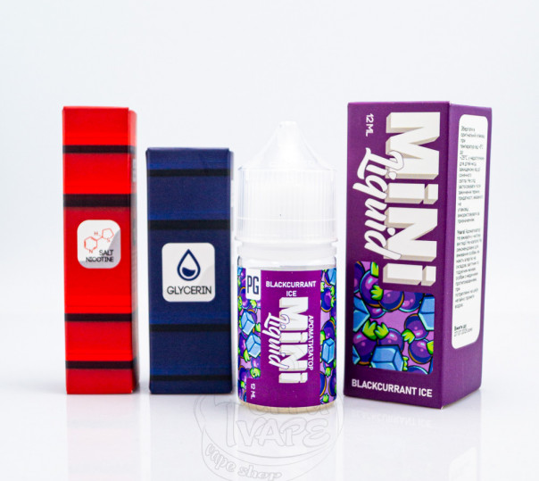 Рідина Mini Liquid Salt Blackcurrant Ice 30ml 30mg зі смаком смородини з холодком (набір компонентів)