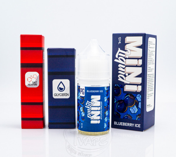 Рідина Mini Liquid Salt Blueberry Ice 30ml 30mg зі смаком чорниці з холодком (набір компонентів)