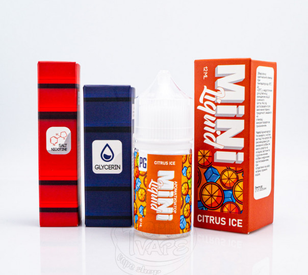 Рідина Mini Liquid Salt Citrus Ice 30ml 30mg зі смаком цитрусових з холодком (набір компонентів)