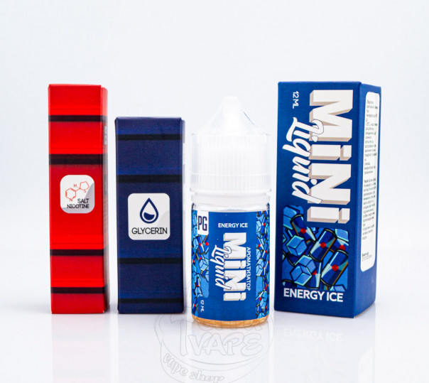 Жидкость Mini Liquid Salt Energy Ice 30ml 30mg со вкусом энергетика со льдом (набор компонентов)