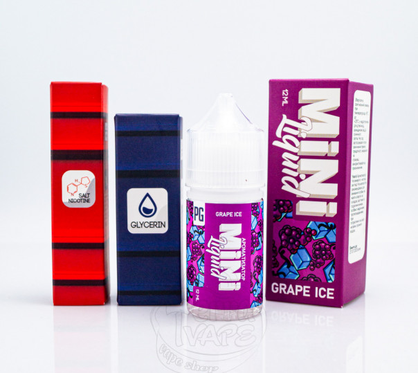 Рідина Mini Liquid Salt Grape Ice 30ml 50mg зі смаком винограду з холодком (набір компонентів)