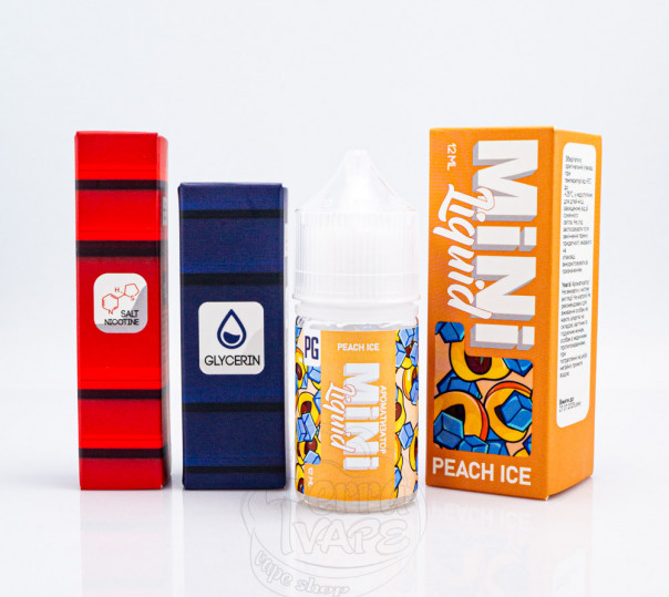 Рідина Mini Liquid Salt Peach Ice 30ml 50mg зі смаком персика з холодком (набір компонентів)