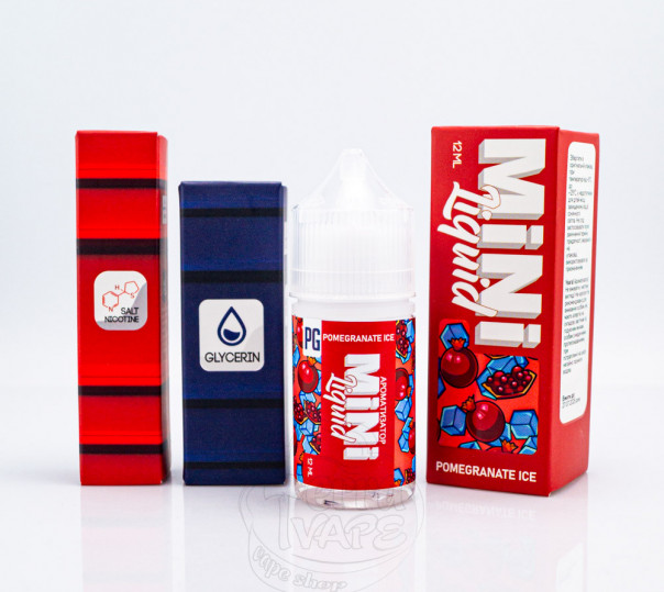 Рідина Mini Liquid Salt Pomegranate Ice 30ml 30mg зі смаком граната з холодком (набір компонентів)