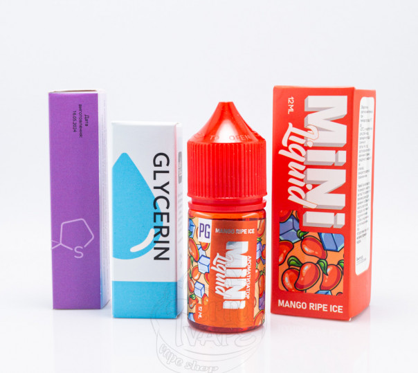 Рідина Mini Liquid Salt Mango Ripe Ice 30ml 30mg зі смаком манго з холодком (набір компонентів)