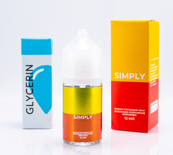 Рідина Simply Salt Banana Strawberry Split 30ml 30mg зі смаком бананово-полуничного морозива (набір компонентів)