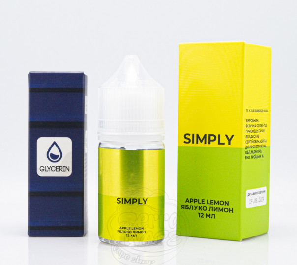 Рідина Simply Salt Apple Lemon 30ml 30mg зі смаком яблука з лимоном (набір компонентів)
