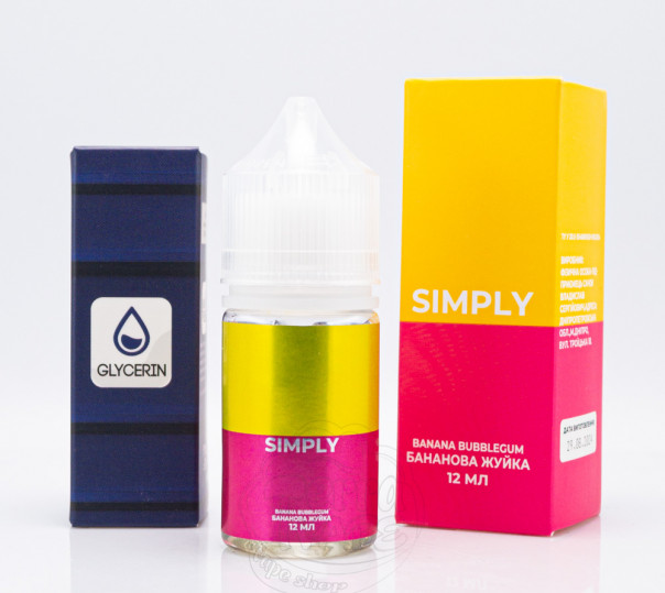 Рідина Simply Salt Banana Bubblegum 30ml 30mg зі смаком жуйки з бананом (набір компонентів)