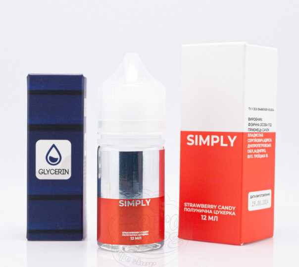 Рідина Simply Salt Strawberry Candy 30ml 30mg зі смаком полуничних цукерок (набір компонентів)