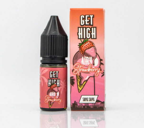Рідина Get High Salt Airy Strawberry 10ml 30mg на сольовому нікотині зі смаком полуничного морозива