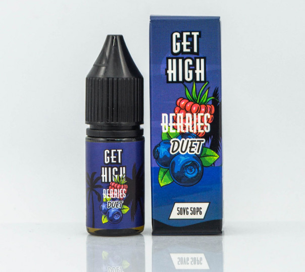 Рідина Get High Salt Berries Duet 10ml 50mg на сольовому нікотині зі смаком чорниці та малини