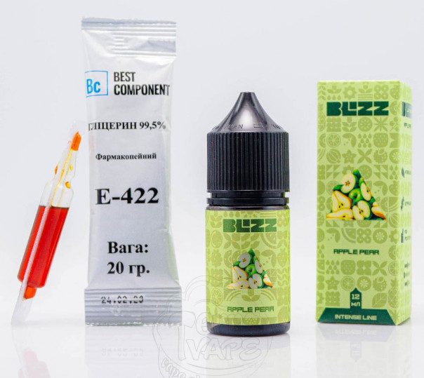 Рідина Blizz Intense Salt Apple Pear 30ml 65mg зі смаком яблука та гроші (набір компонентів)