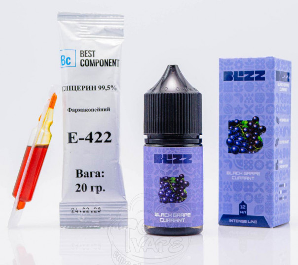 Рідина Blizz Intense Salt Black Grape Currant 30ml 50mg зі смаком смородини та винограду (набір компонентів)