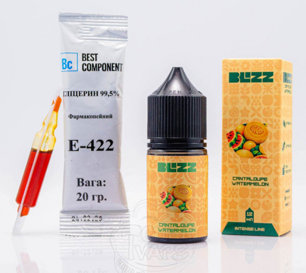 Жидкость Blizz Intense Salt Cantaloupe Watermelon 30ml 65mg со вкусом дыни и арбуза (набор компонентов)
