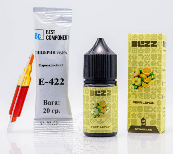 Жидкость Blizz Intense Salt Pear Lemon 30ml 65mg со вкусом груши и лимона (набор компонентов)