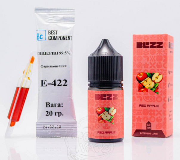 Рідина Blizz Intense Salt Red Apple 30ml 65mg зі смаком червоного яблука (набір компонентів)