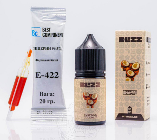 Рідина Blizz Intense Salt Tobacco Coconut 30ml 50mg зі смаком тютюну з кокосом (набір компонентів)