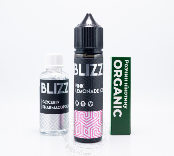 Рідина Blizz Organic Pink Lemonade Ice 60ml 3mg зі смаком прохолодного рожевого лимонаду (набір компонентів)