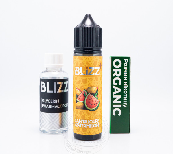 Рідина Blizz Plus Organic Cantaloupe Watermelon 60ml 6mg зі смаком дині та кавуна (набір компонентів)