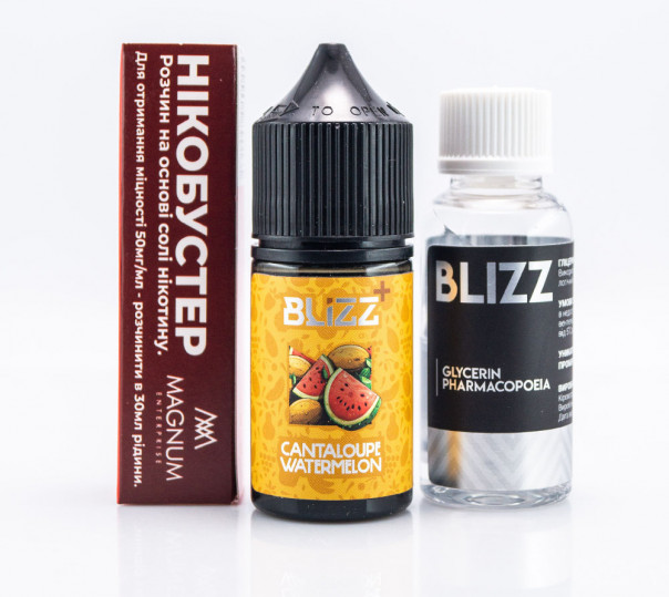Рідина Blizz Plus Salt Cantalouple Watermelon 30ml 25mg зі смаком кавуна та дині (набір компонентів)