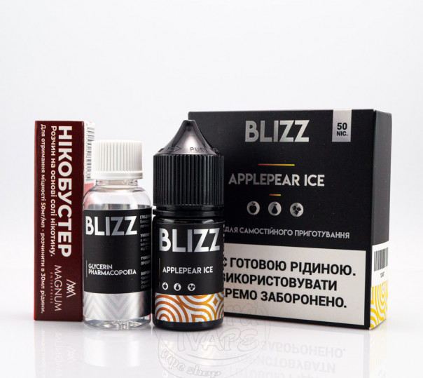 Жидкость Blizz Salt ApplePear Ice 30ml 50mg со вкусом яблока и груши с холодком (набор компонентов) Жидкость Blizz Salt ApplePear Ice 30ml 50mg со вкусом яблока и груши с холодком (набор компонентов)