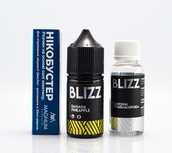 Рідина Blizz Salt Banana Pineapple 30ml 25mg зі смаком тропічних фруктів (набір компонентів)