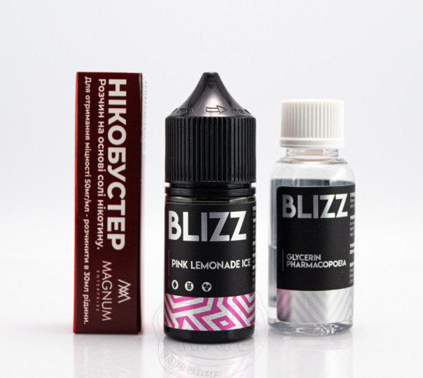 Рідина Blizz Salt Pink Lemonade Ice 30ml 25mg зі смаком рожевого лимонаду (набір компонентів)