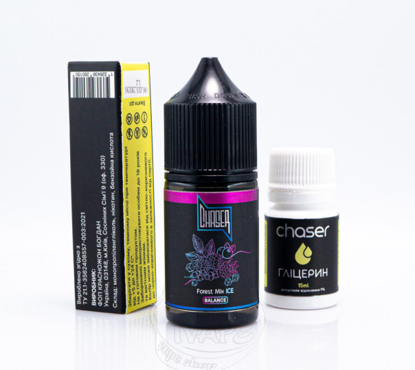 Рідина Chaser Black Ultra ICE Salt Forest Mix ICE 30ml 65mg зі смаком лісових ягід з холодком (набір компонентів)