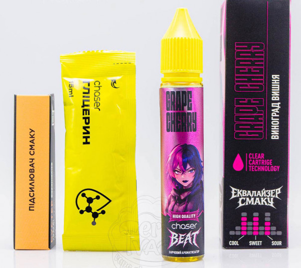 Жидкость Chaser Beat Salt Grape Cherry 30ml 50mg со вкусом винограда и вишни с холодком (набор компонентов)