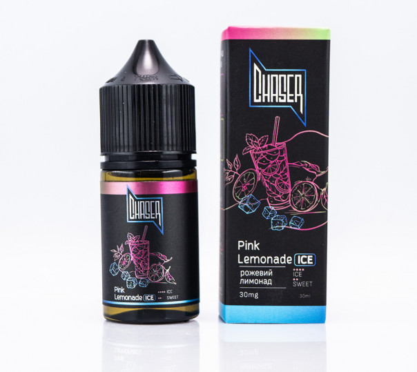 Жидкость Chaser Black New ICE Salt Pink Lemonade ICE 30ml 30mg на солевом никотине со вкусом розового лимонада с холодком