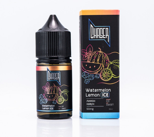 Жидкость Chaser Black New ICE Salt Watermelon Lemon ICE 30ml 30mg на солевом никотине со вкусом лимона с арбузом и холодком
