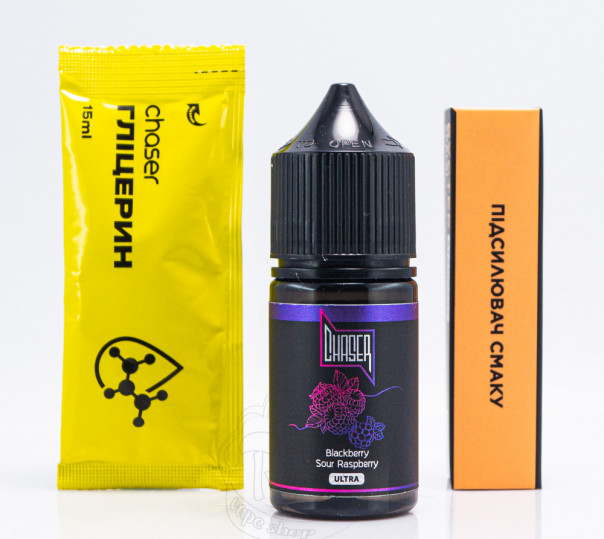 Рідина Chaser Black Ultra Salt Blackberry Sour Raspberry 30ml 50mg зі смаком ожини та малини (набір компонентів)