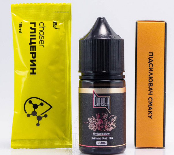 Рідина Chaser Black Ultra Salt Jasmine Raz Tea 30ml 50mg зі смаком чаю з малиною та жасміном (набір компонентів)